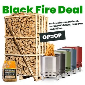 Pallet haardhout + gratis Solo Stove Mesa XL, aanmaakpakket en houtpellets